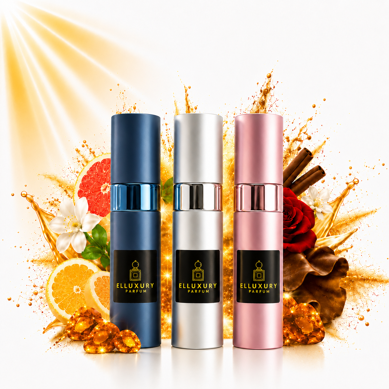 Travelspray van Elluxuryparfum in handig formaat om overal mee naar toe te nemen
