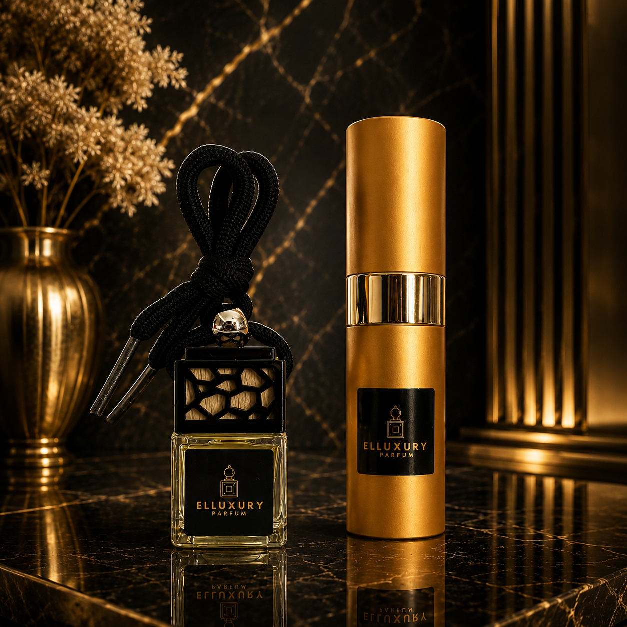 Autoparfum met parfum voor onderweg