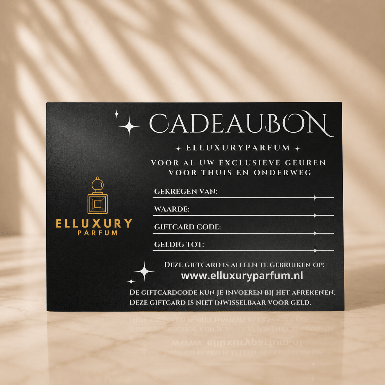 Cadeaubonnen | Luxe Cadeaukaart - Elluxuryparfum luxe parfum en autoparfum - Elluxuryparfum