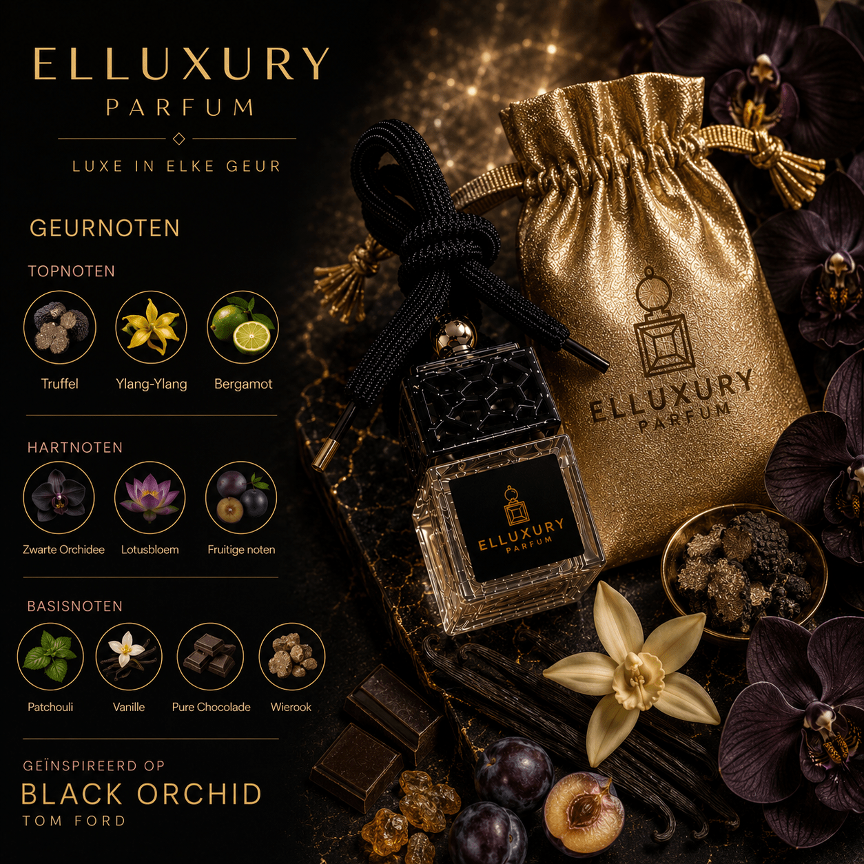 Nr. 7 Black Orched Autoparfum luxe parfum en autoparfum - Elluxuryparfum